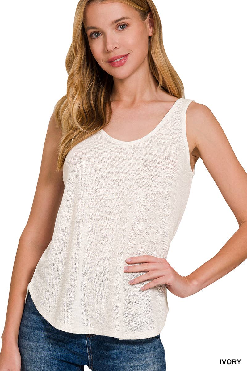 Double Scoop Neck Tank Top