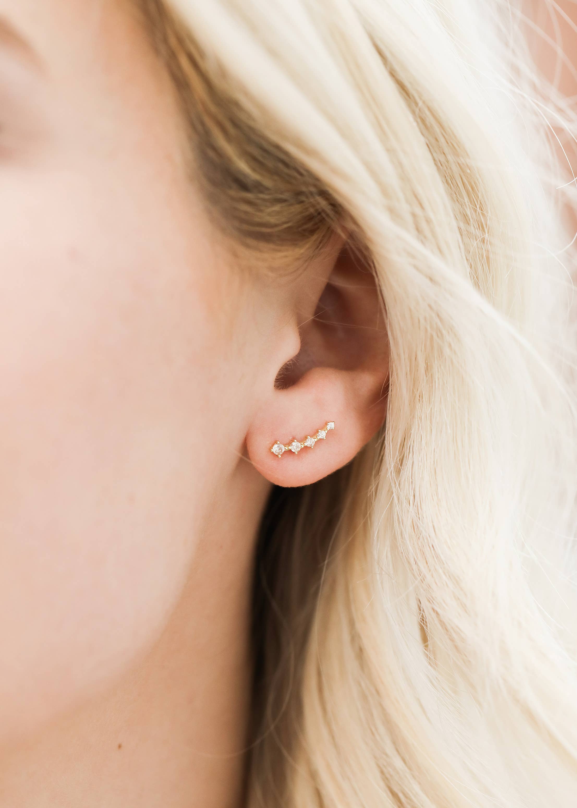 Crawler - Champagne CZ Earrings