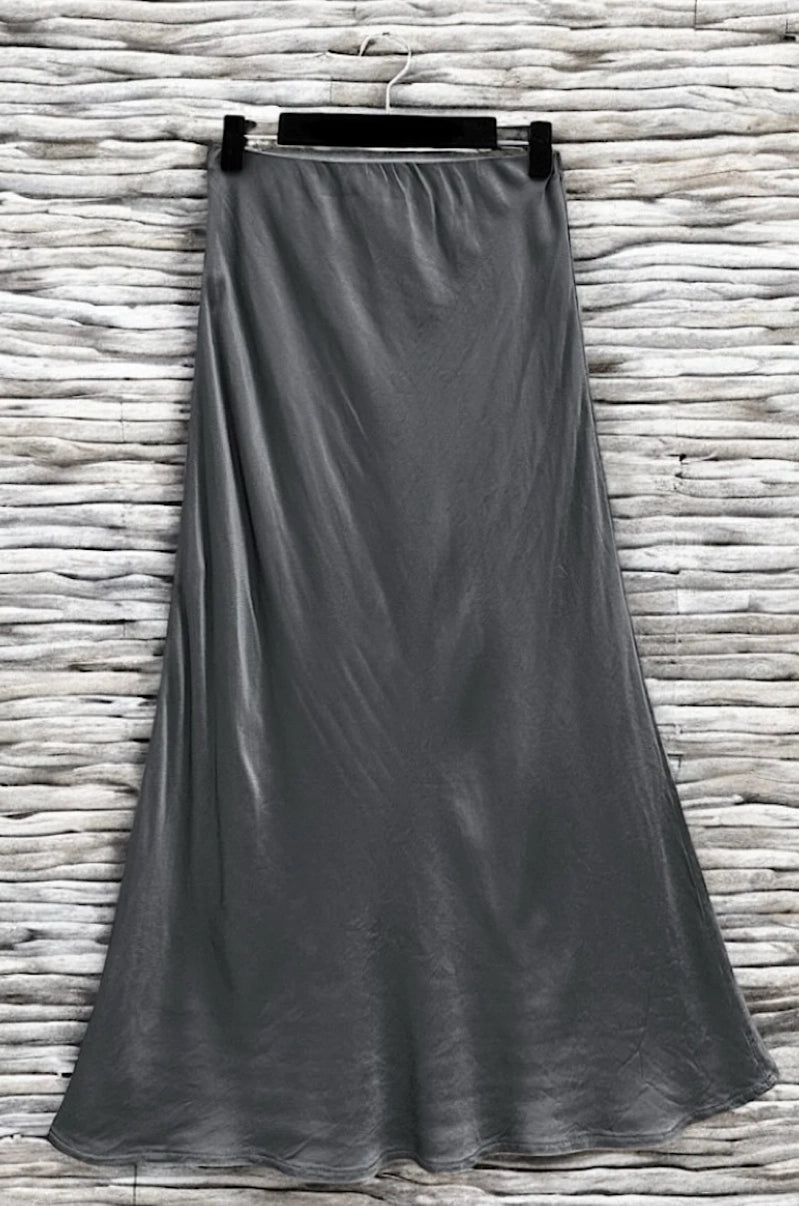 Italian Satin Midi Skirt