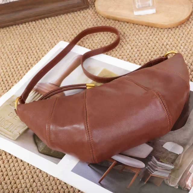 Leather & Stitch Detail Shoulder/Crossbody Bag