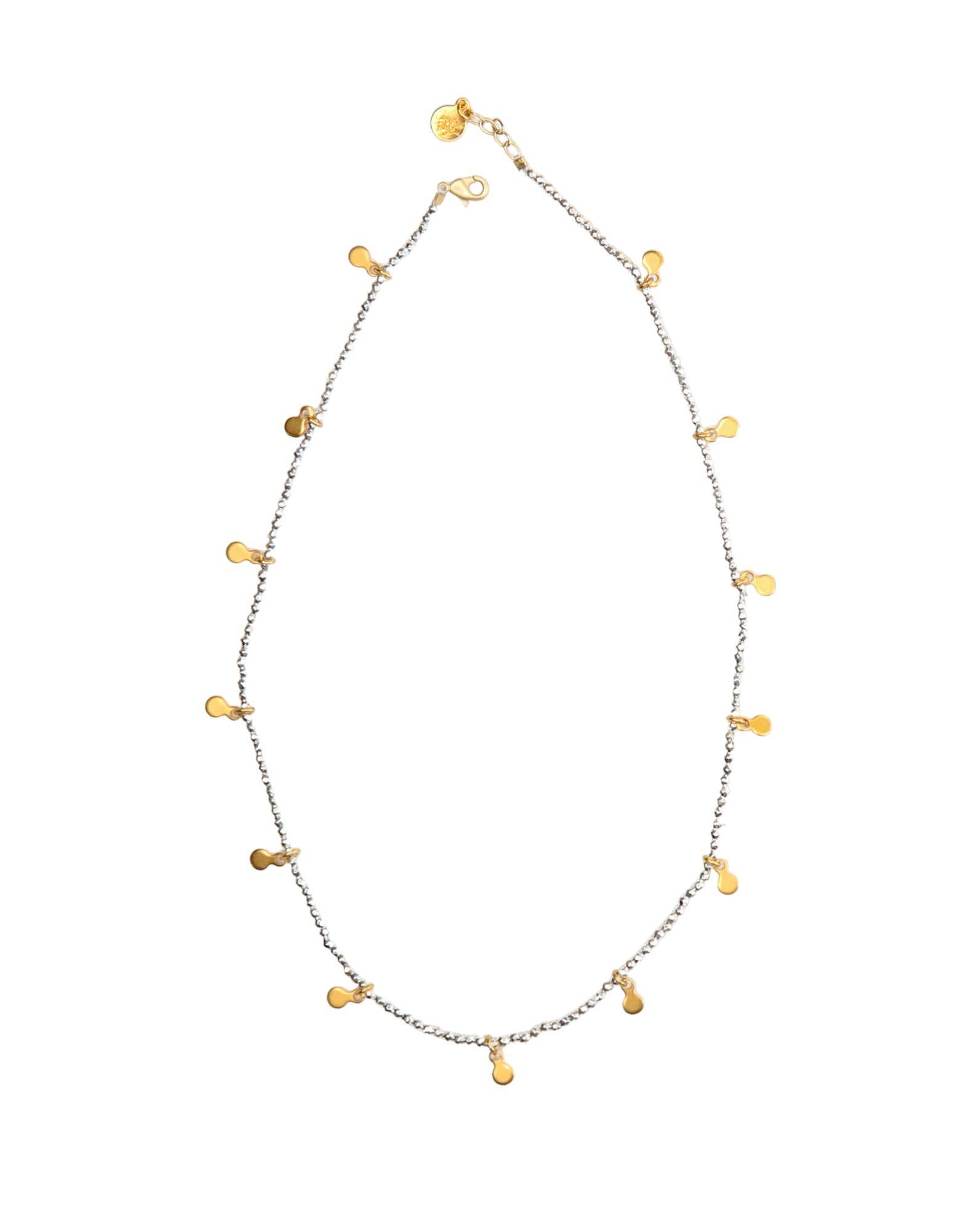 James Necklace Silver Pyrite