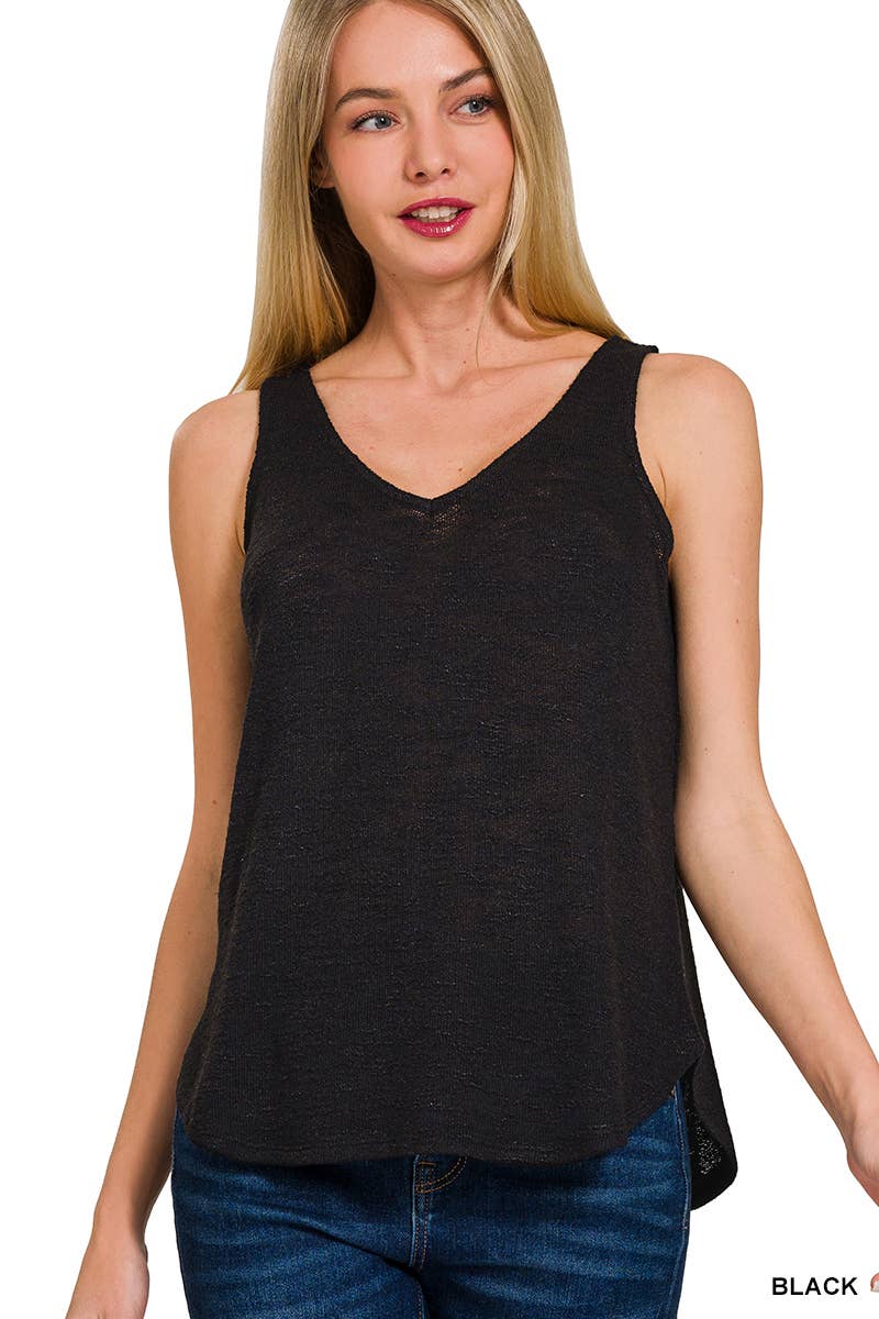 V Neck Knit Tank