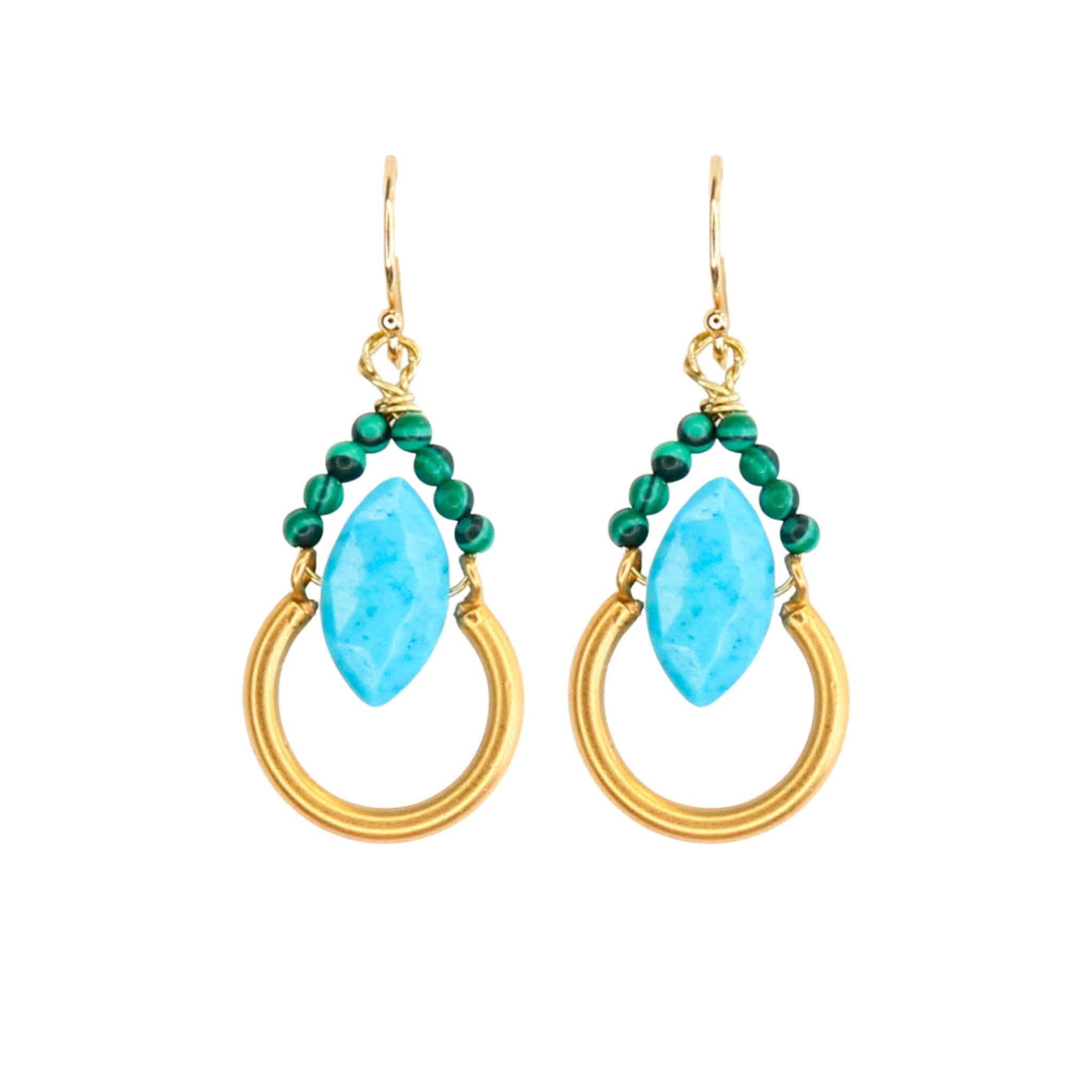 Pendula Earring Turquoise/Malachite