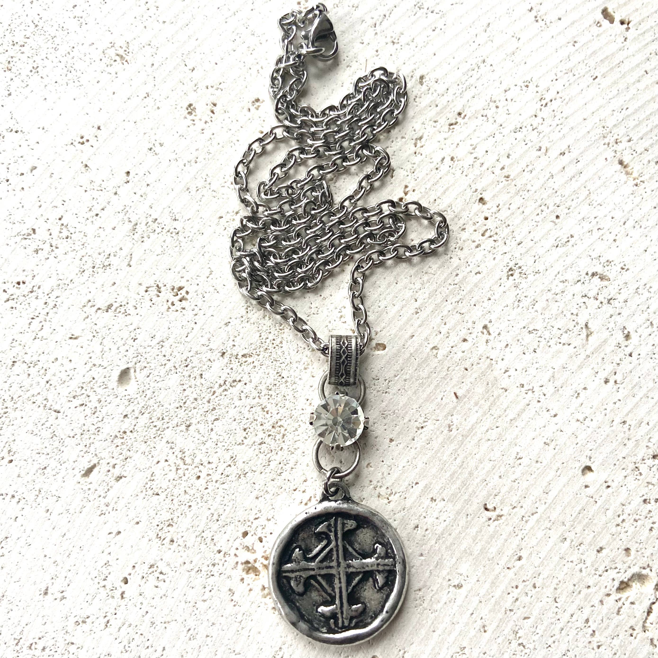 Cross serenity  & bee necklace
