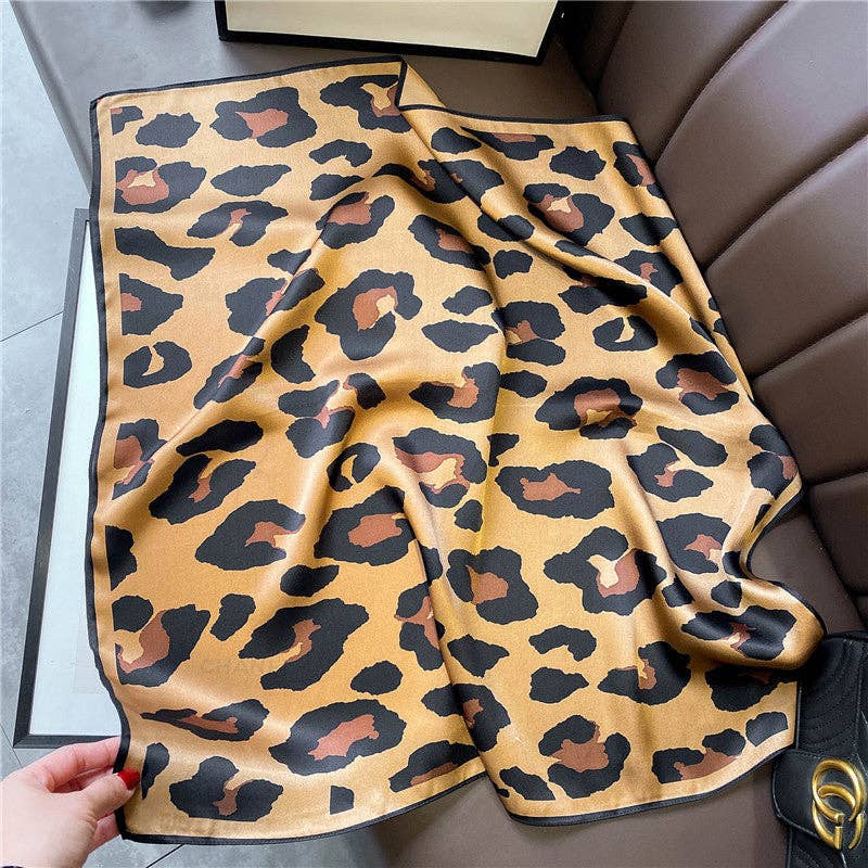 Leopard Printed Silk Scarf