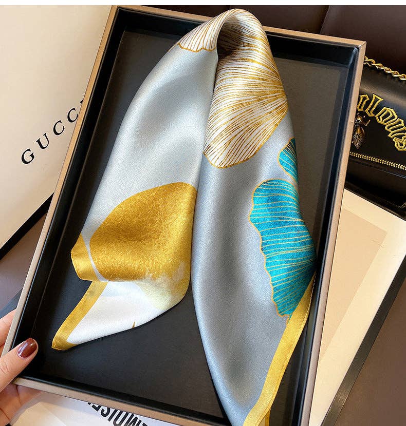 Gingko Leaf Silk Scarf