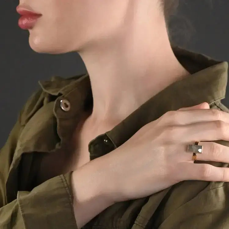 Amazonite  Rectangle Ring