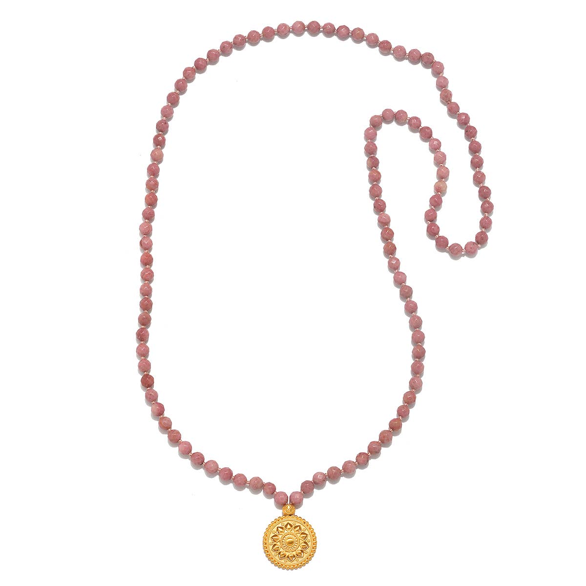 Inner Light Rhodonite Mandala Mala