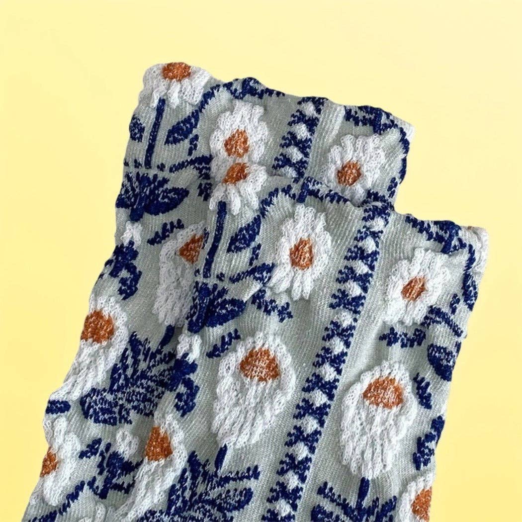 Oil Painting Floral Socks