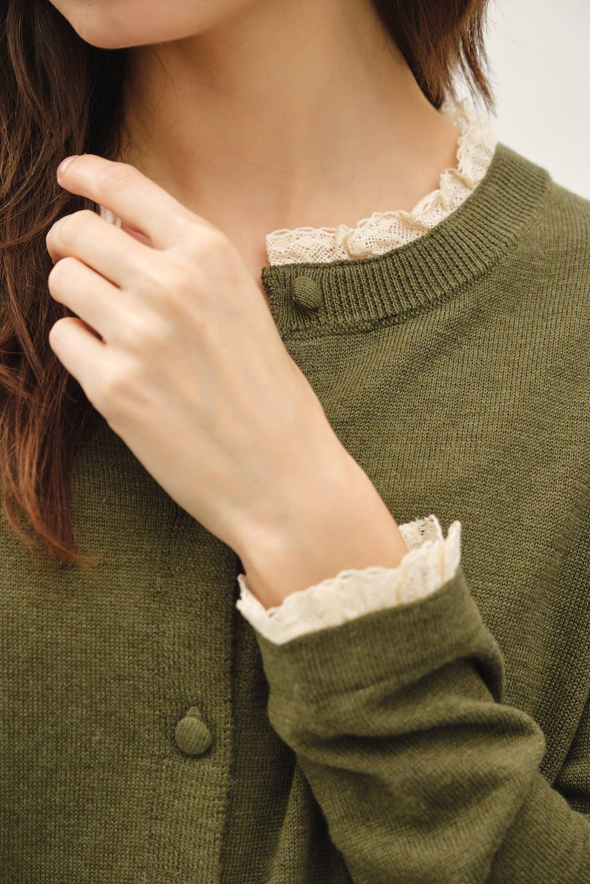 LACE TRIM CARDIGAN