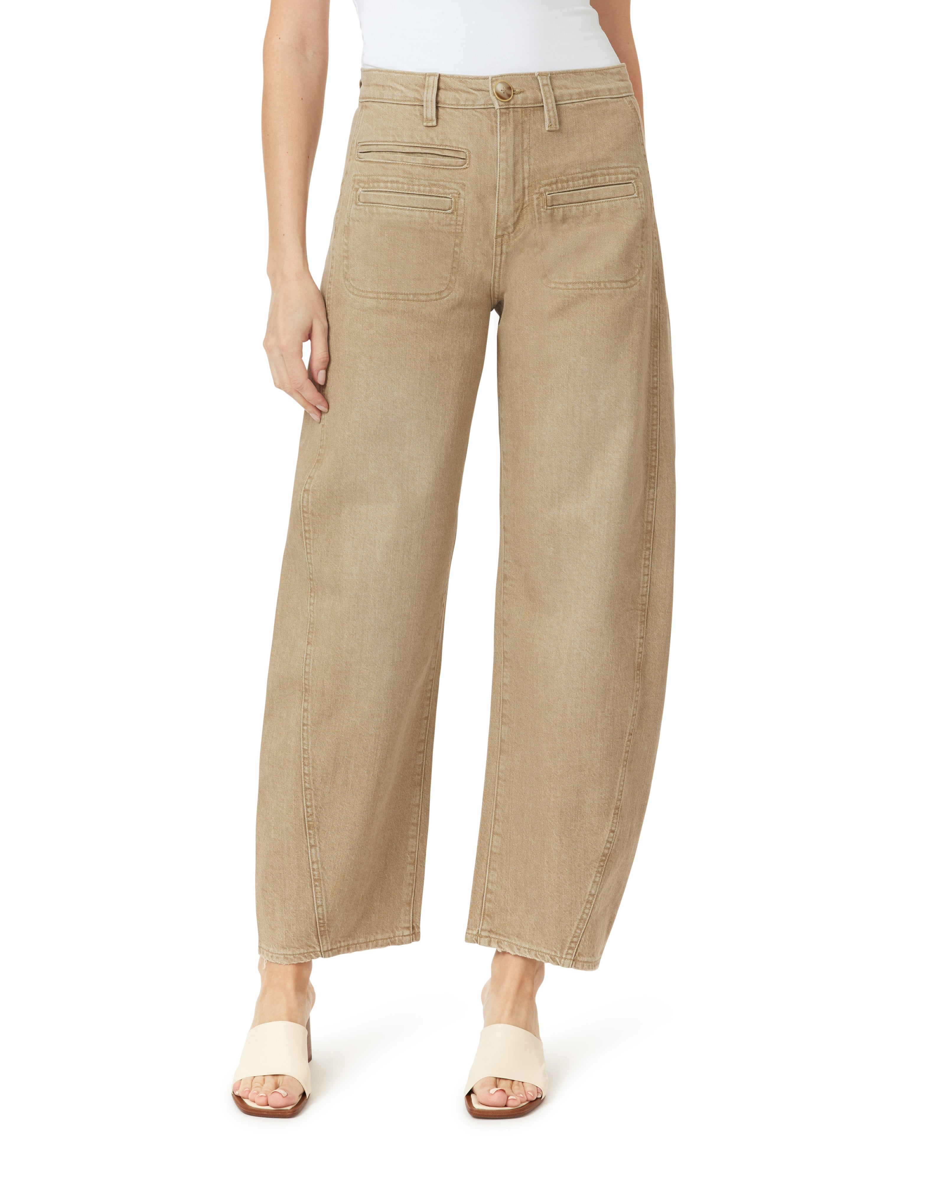 Evie Patch Pocket Barrel Jeans