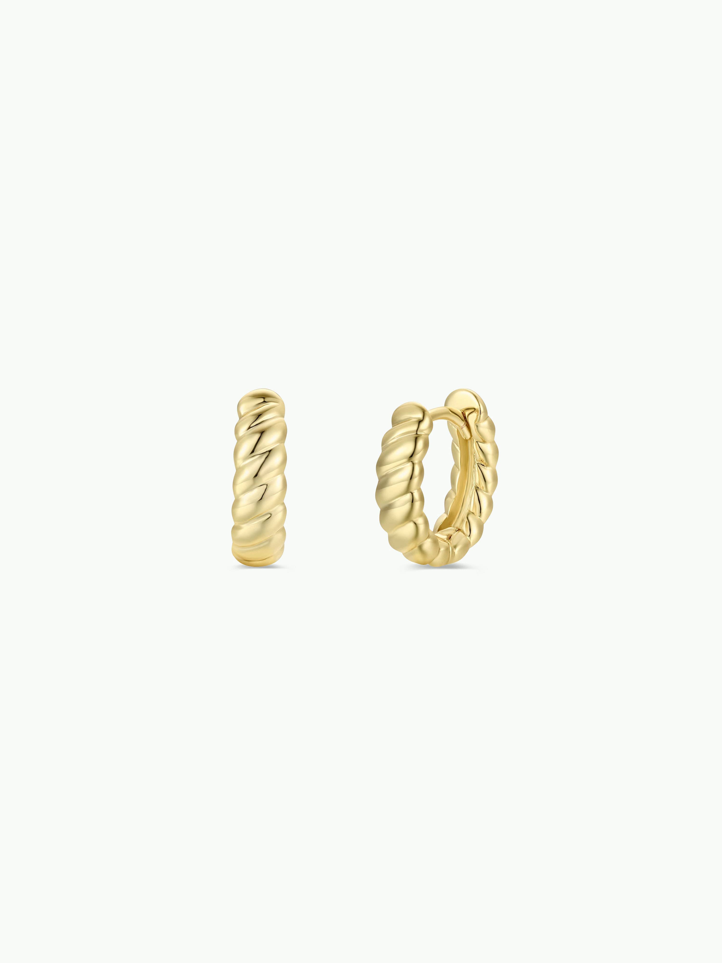 Small Channel Gold Hoops
