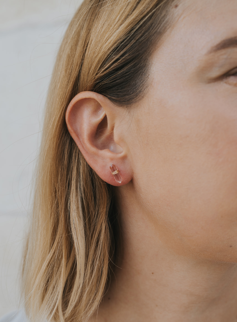 Mineral Point - Clear Quartz Earrings