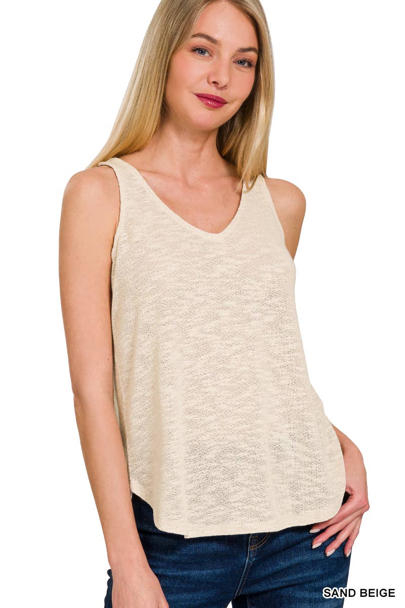 V Neck Knit Tank
