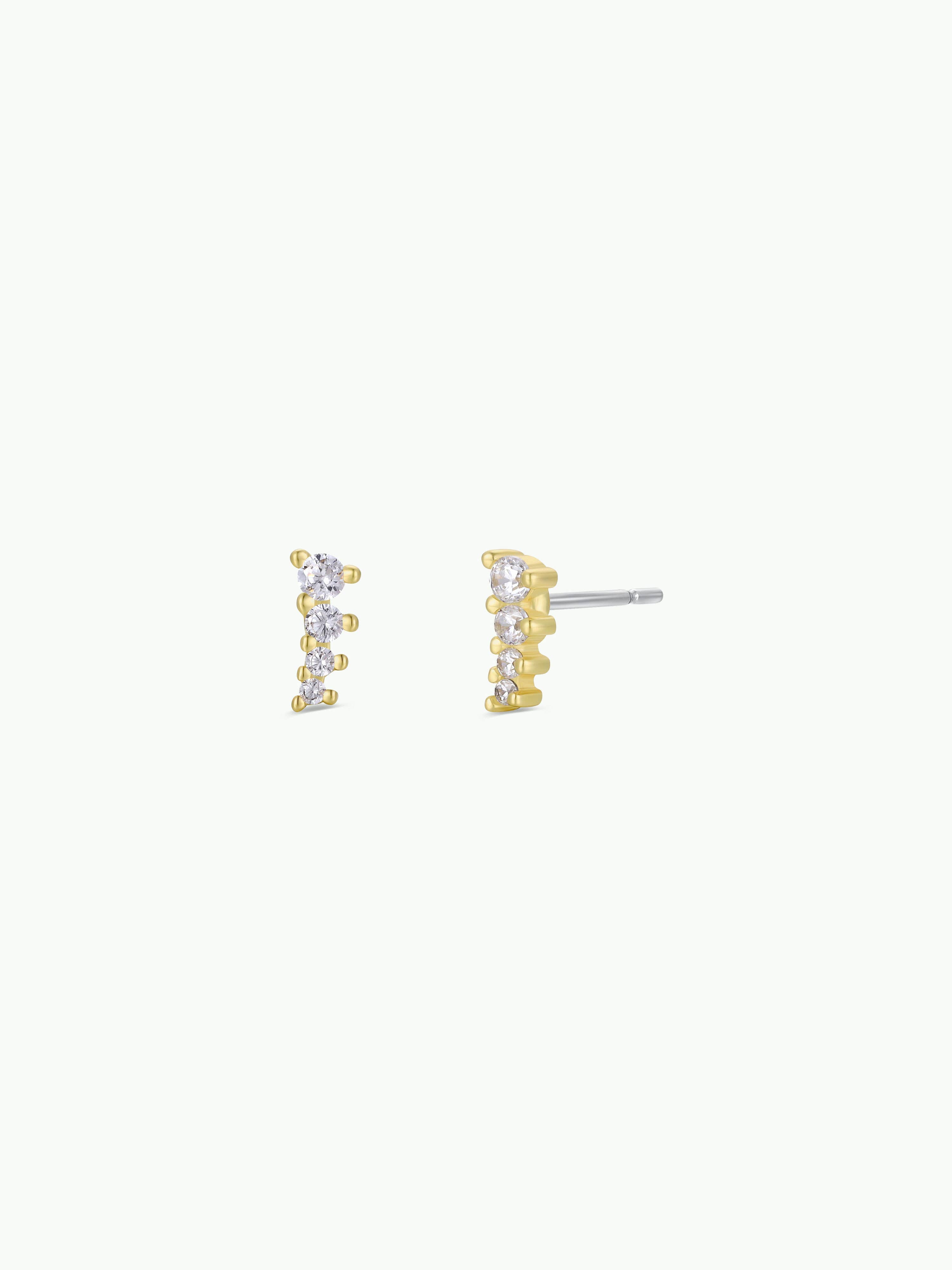 Mini Crawler CZ /Gold Earrings