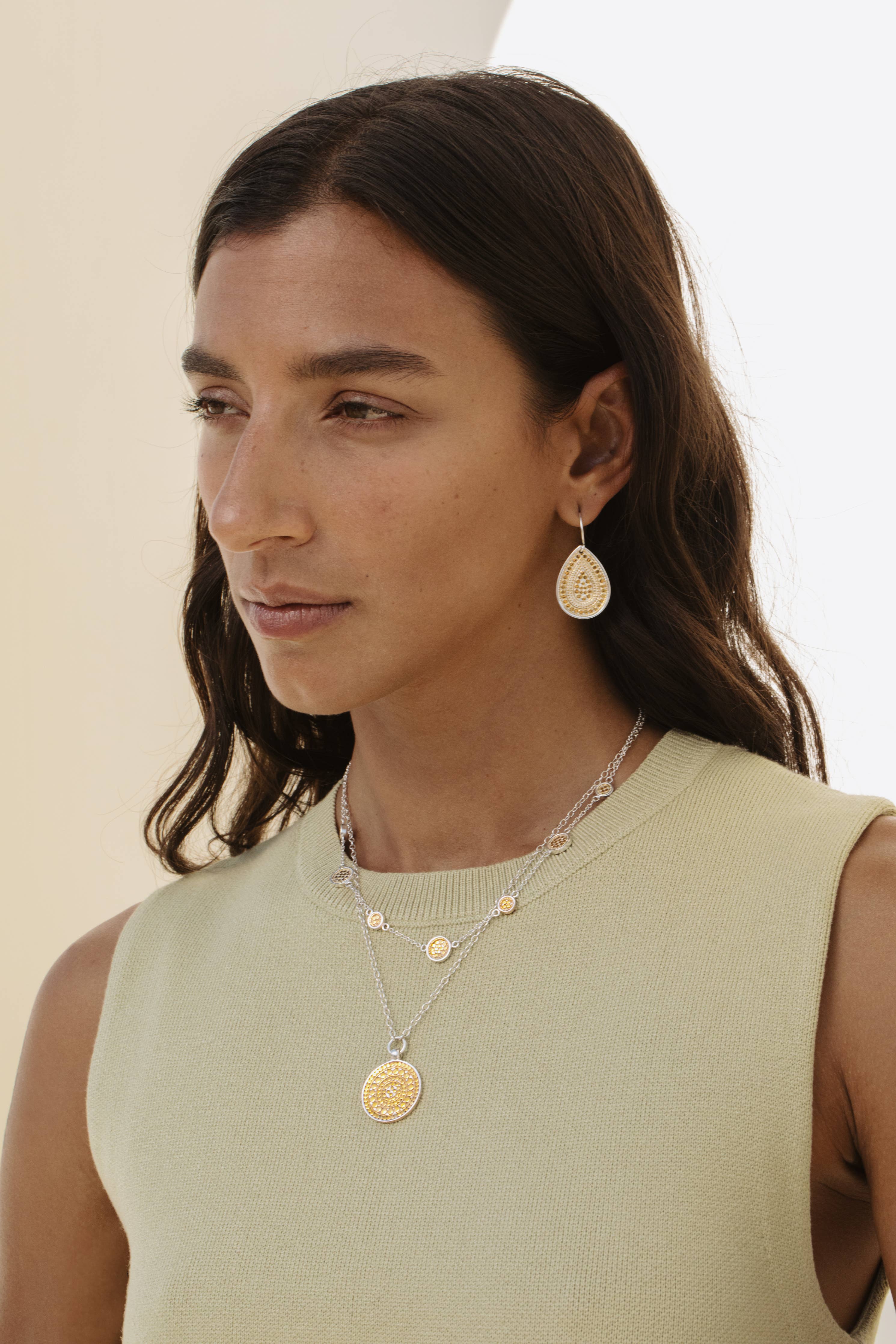 Divided Teardrop Earrings - Gold
