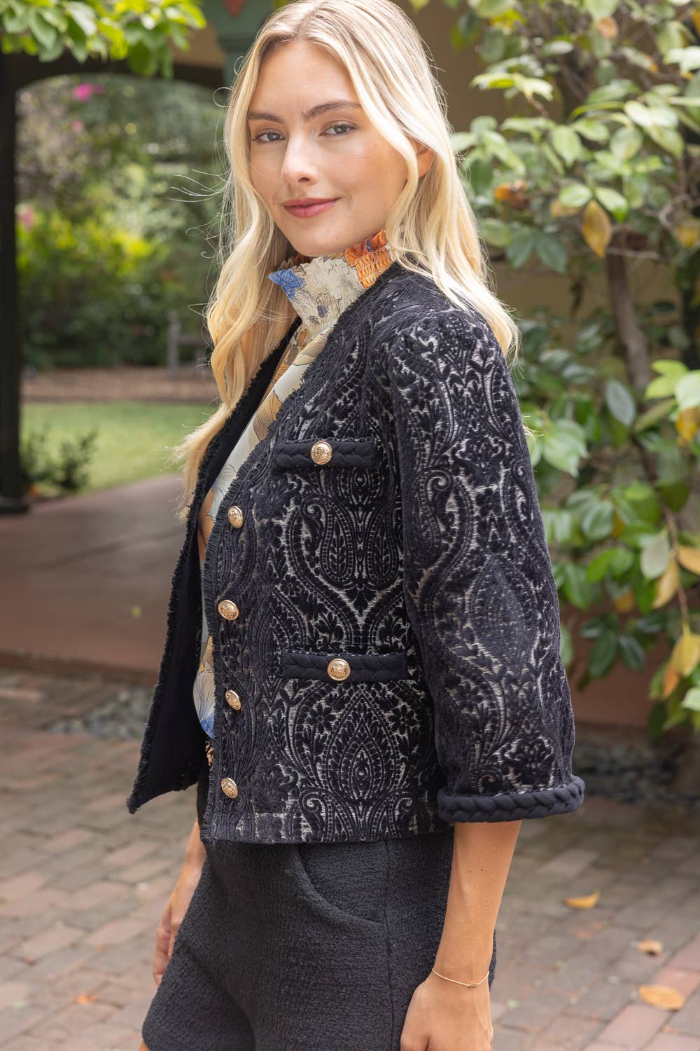 Velvet Jacquard Blazer