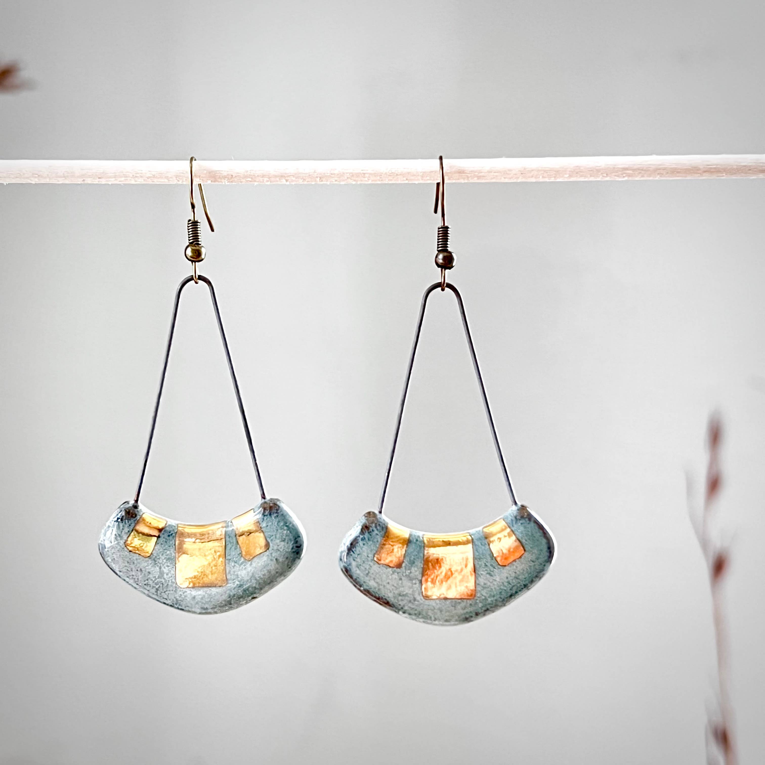 Turquoise & Gold Collar Earrings