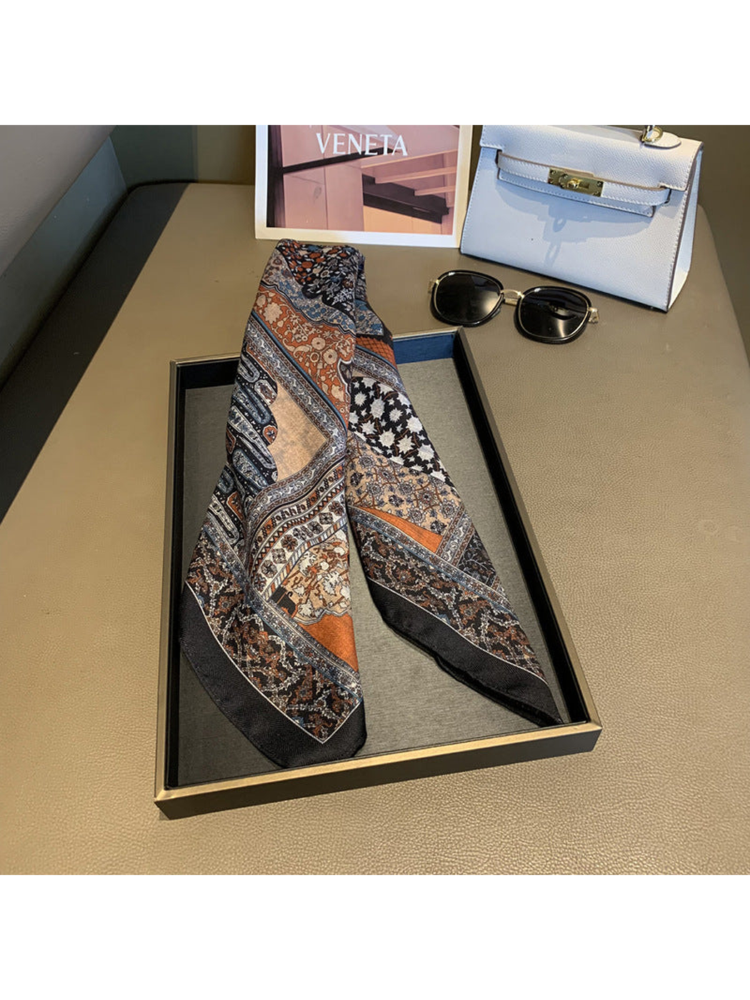 Tapestry Print Square Scarf