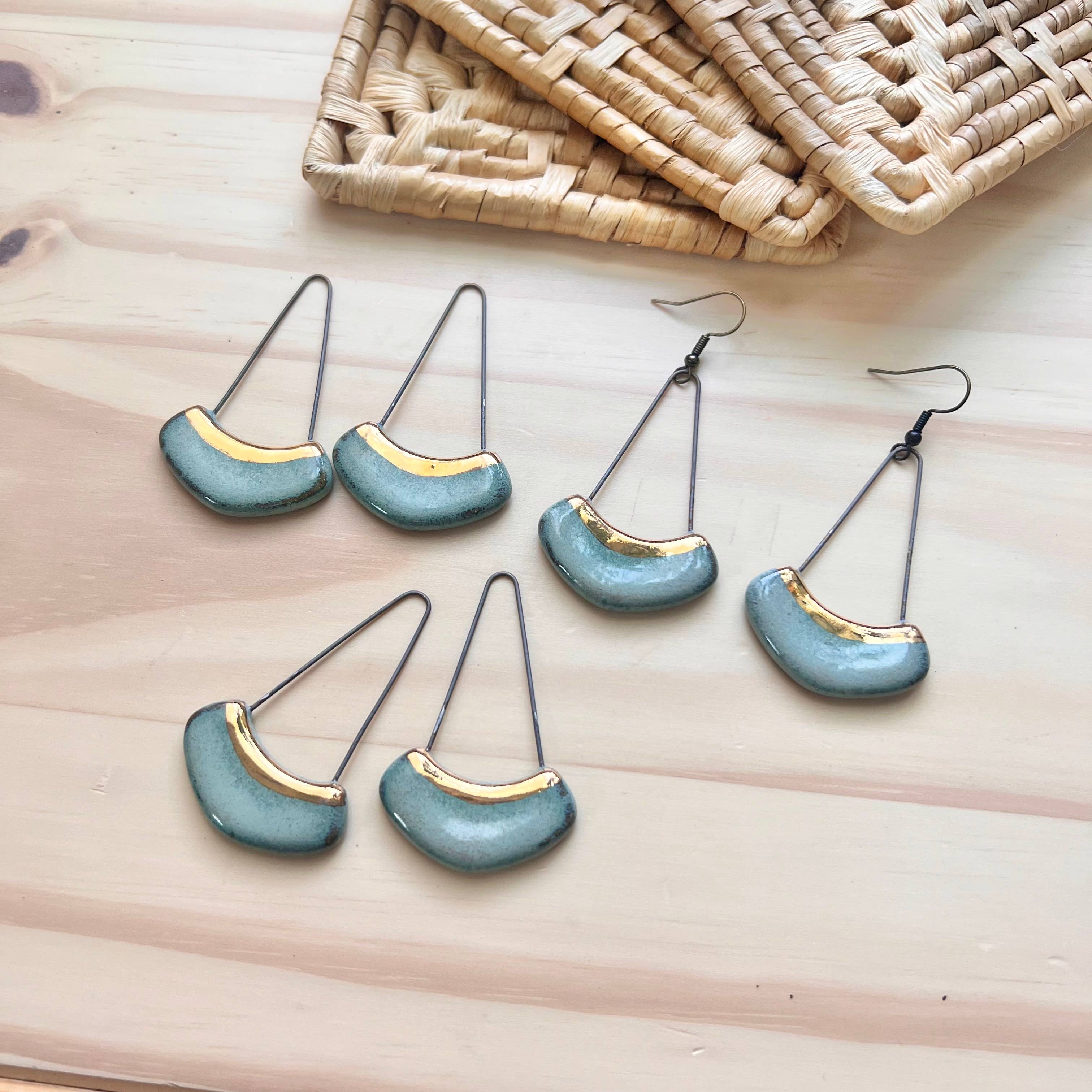 Gold Line Collar Earrings
