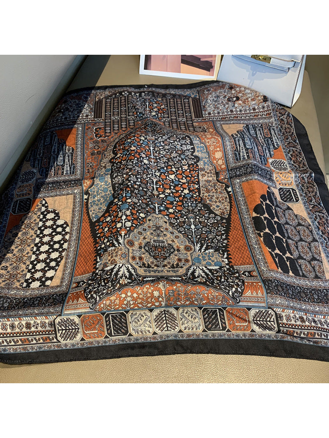 Tapestry Print Square Scarf