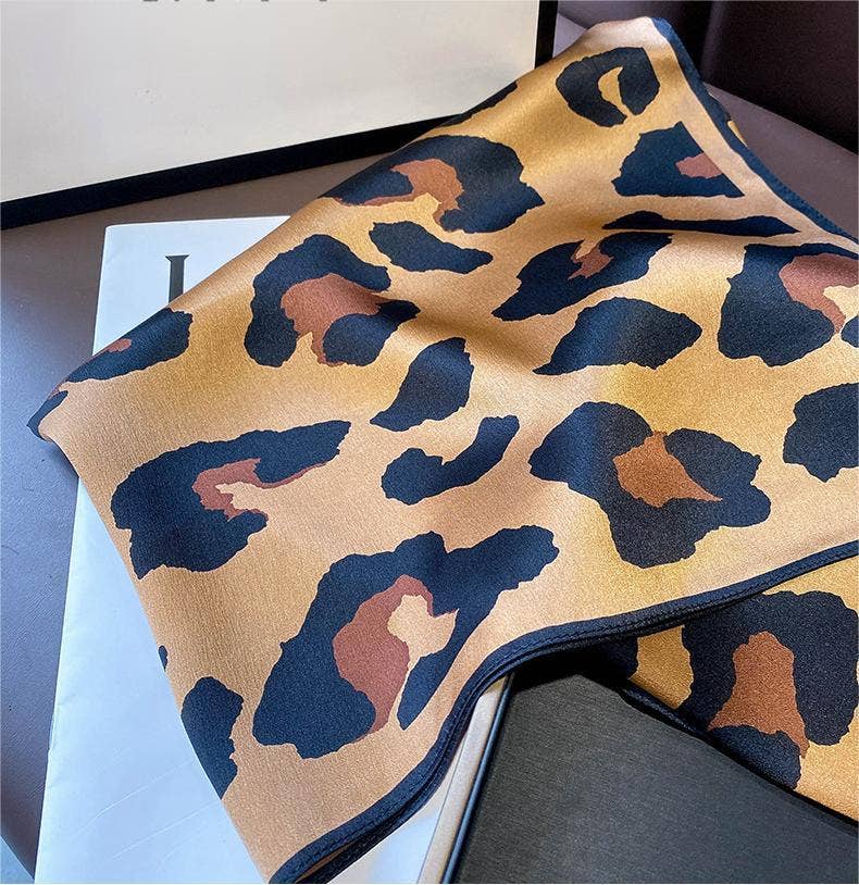 Leopard Printed Silk Scarf