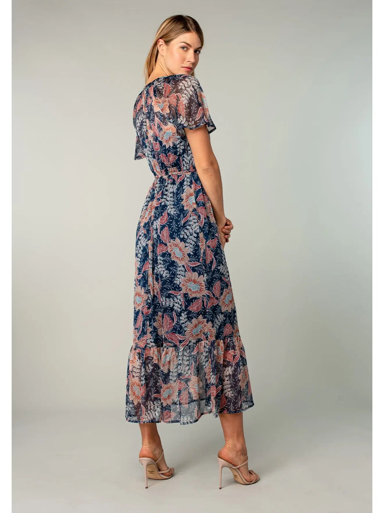 Floral Chiffon Maxi Dress