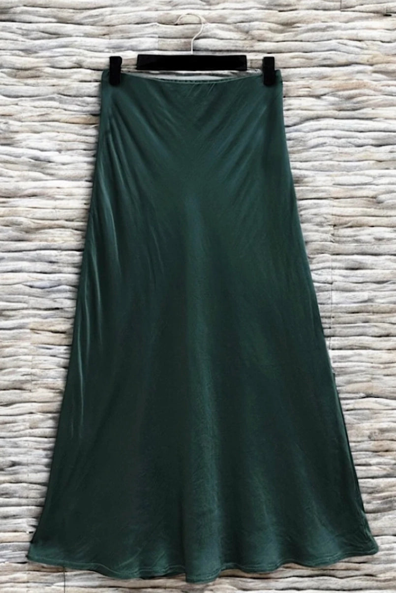 Italian Satin Midi Skirt
