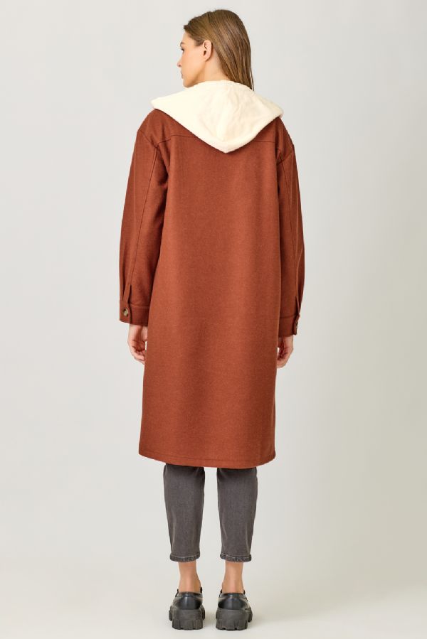 Twofer Hoodie Solid Coat