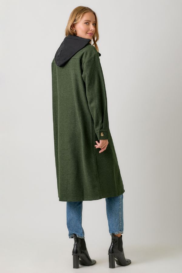 Twofer Hoodie Solid Coat