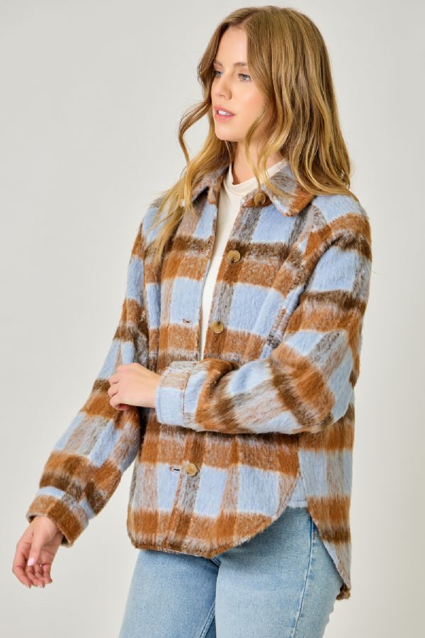 Plaid Button Down Shacket
