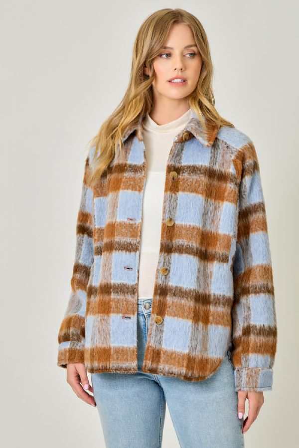 Plaid Button Down Shacket