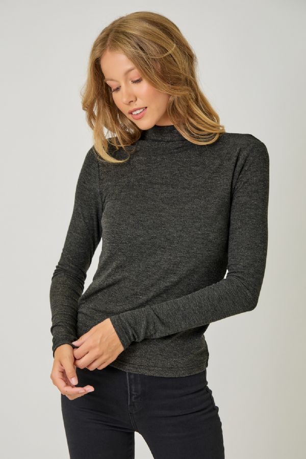 Knit Sparkle Mock Neck Top