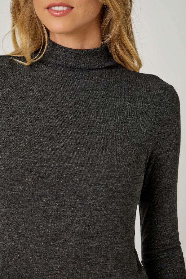 Knit Sparkle Mock Neck Top