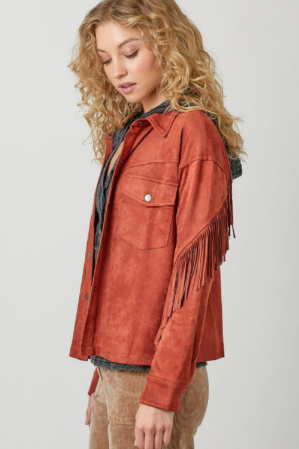 FRINGE SHIRT JACKET