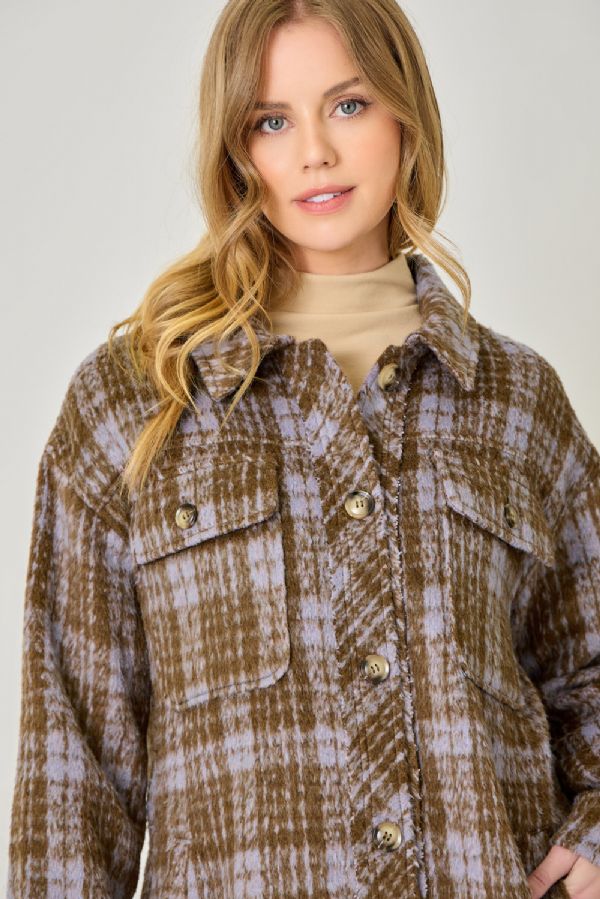 Fringe Plaid Jacket