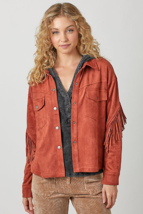 FRINGE SHIRT JACKET