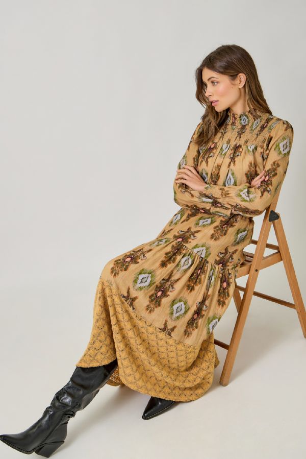 Mixed Media Tiered Skirt