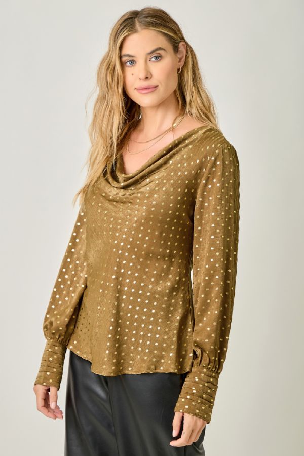 Cowl Neck Embellished Blouse