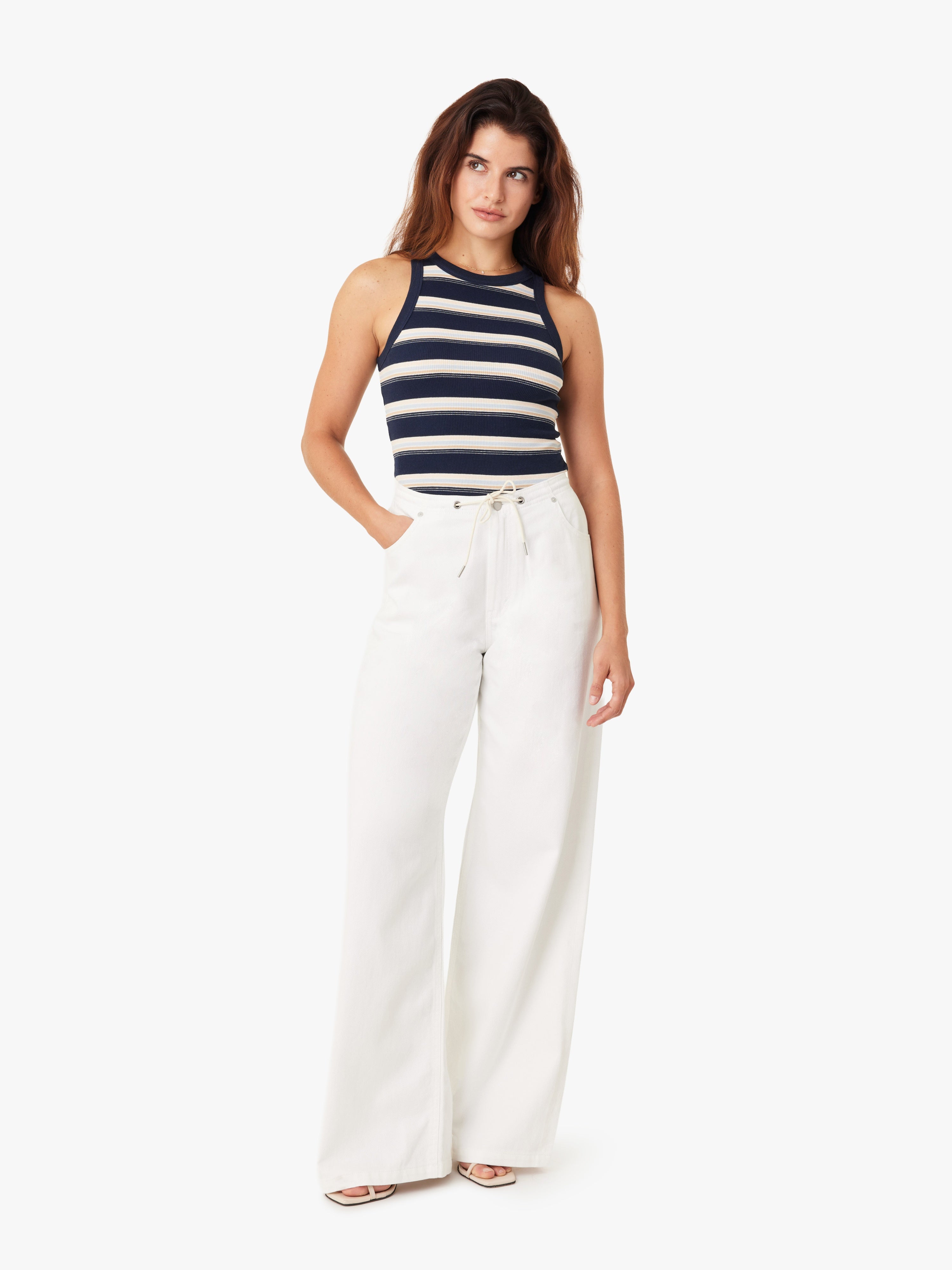 Lia Drawstring Wide Leg Jeans