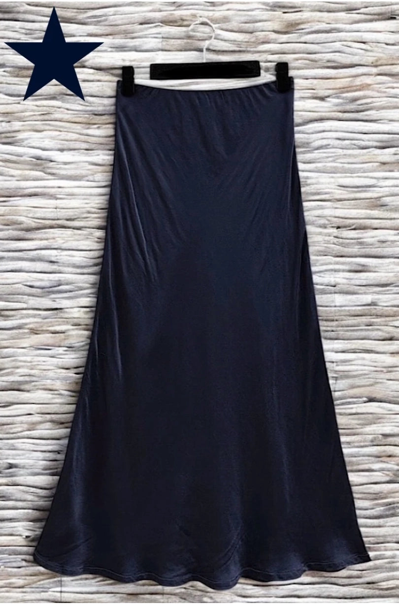 Italian Satin Midi Skirt