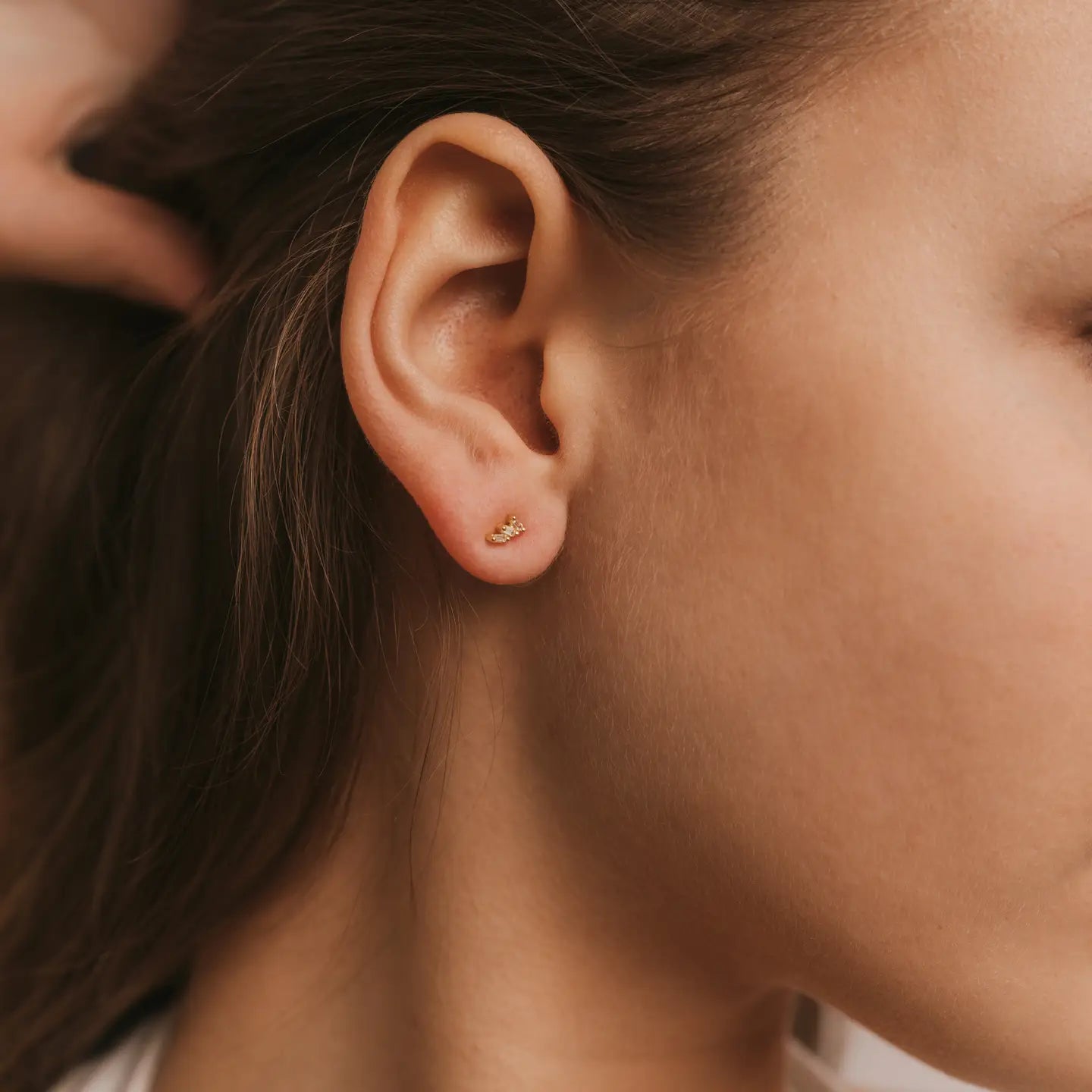 Offset Trio Earring White