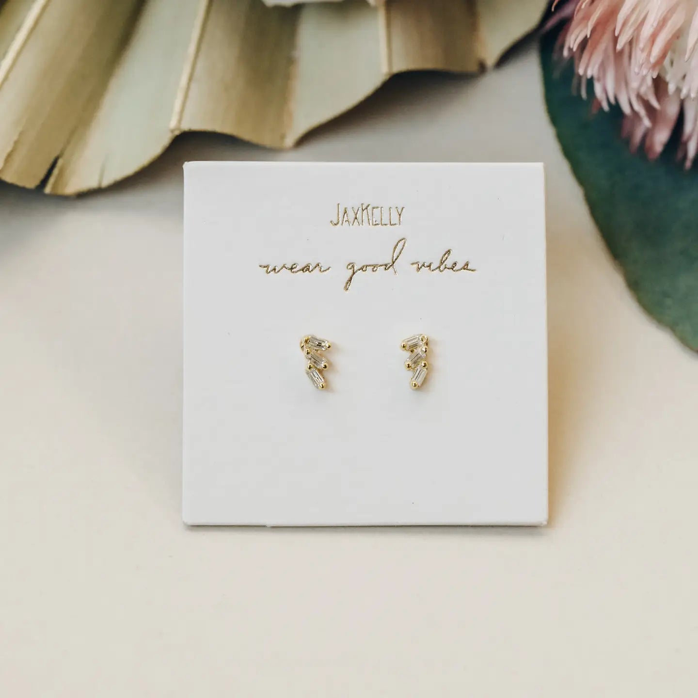 Offset Trio Earring White