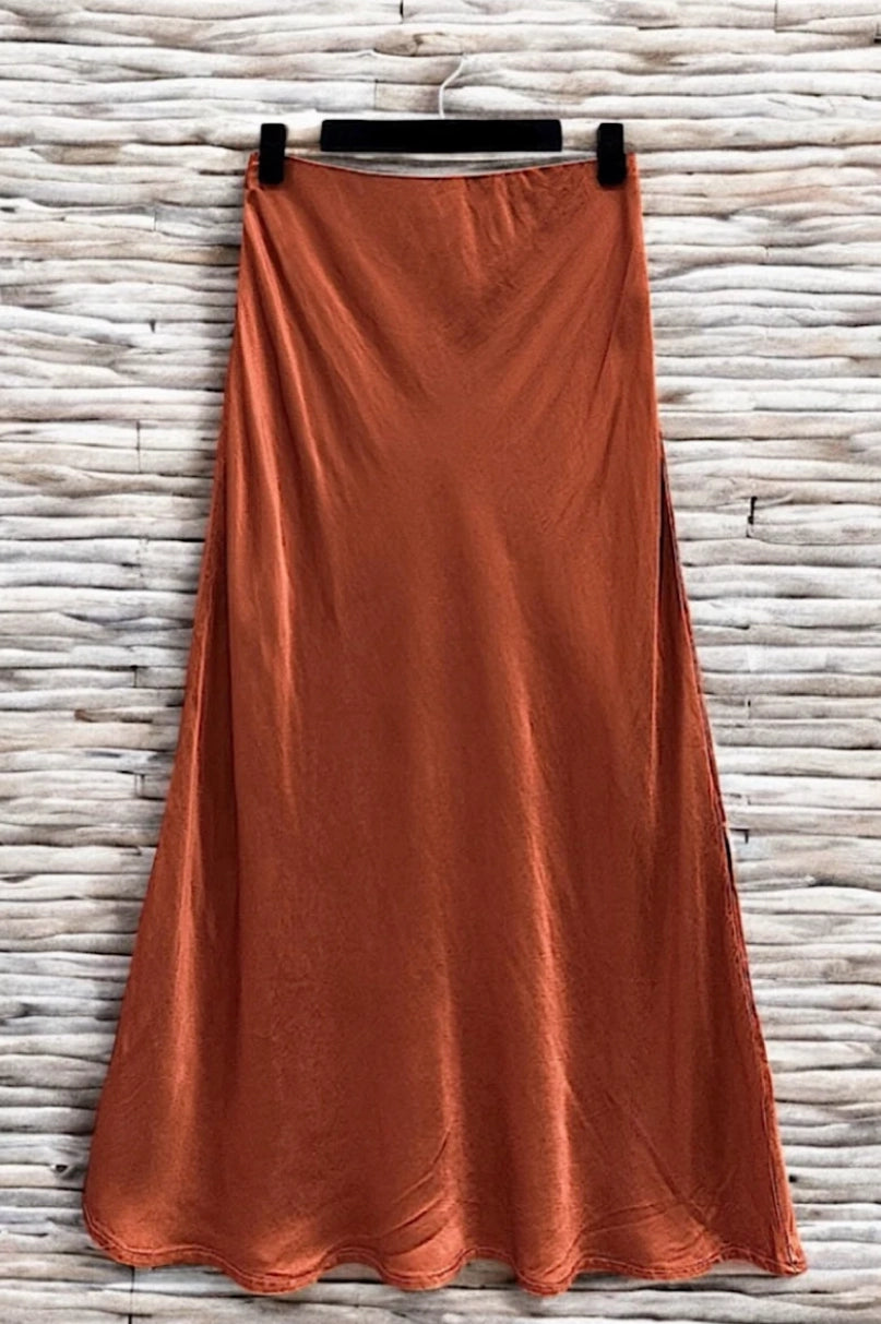 Italian Satin Midi Skirt