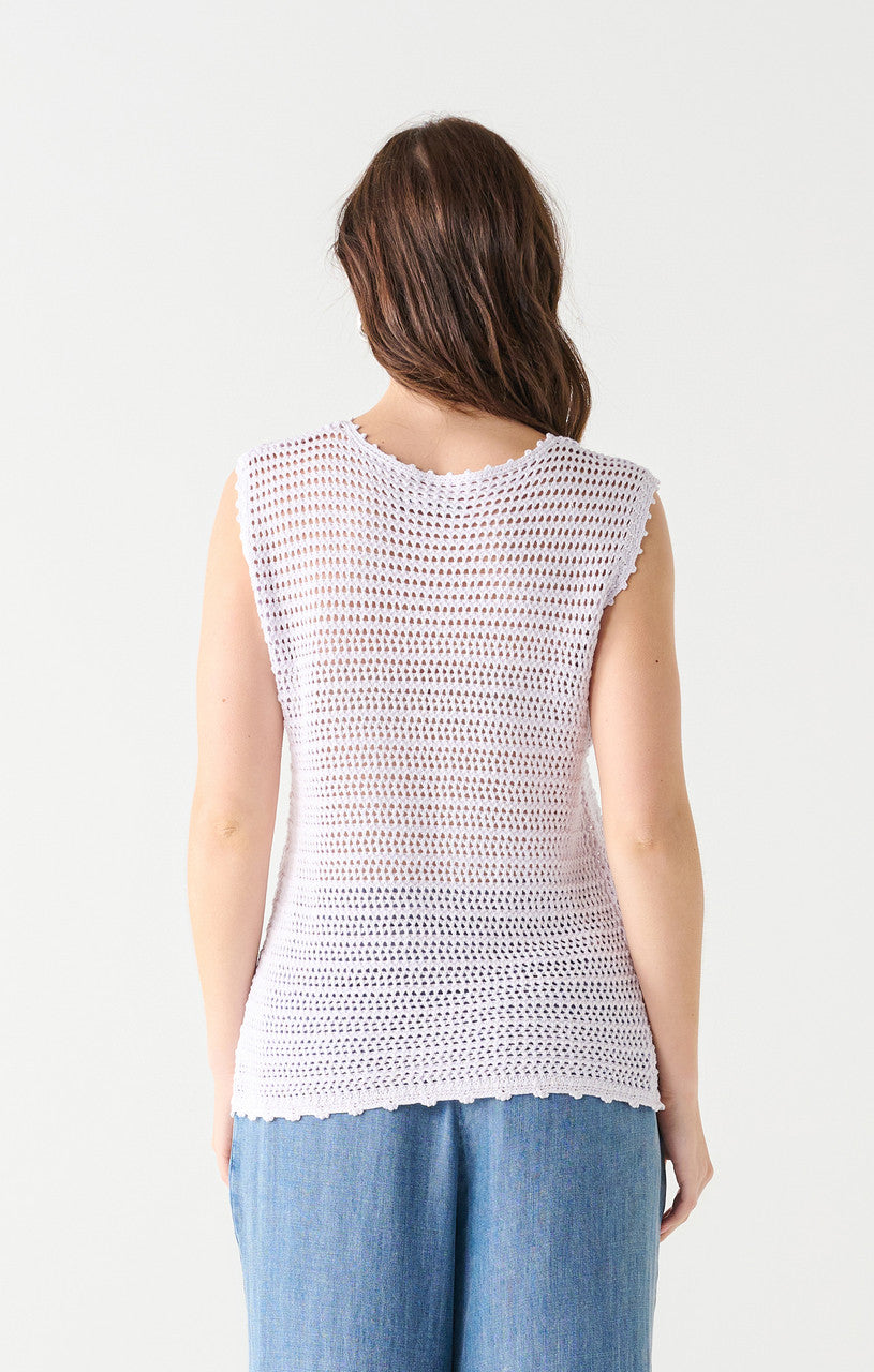 Black Tape Crochet Sweater Tank Lavender